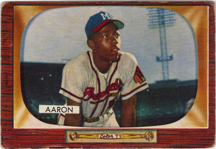 1955 Bowman #179 Hank Aaron front image