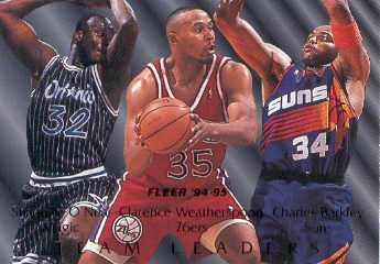 1994-95 Fleer Team Leaders #7 Shaquille O'Neal/Clarence Weatherspoon/Charles Barkley