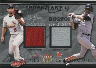 2004 Ultra Legendary 13 Dual Game Used Platinum #APCY Albert Pujols Patch/Carl Yastrzemski Jsy