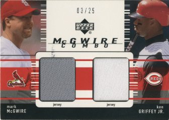 2002 Upper Deck McGwire Combo Jersey #MMKG Mark McGwire/Ken Griffey Jr.