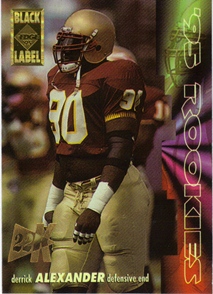 1995 Collector's Edge Rookies Black Label 22K Gold #1 Derrick Alexander DE