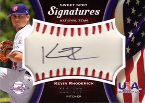 2008 Sweet Spot USA Signatures Black Stitch Red Ink #KR Kevin Rhoderick/200