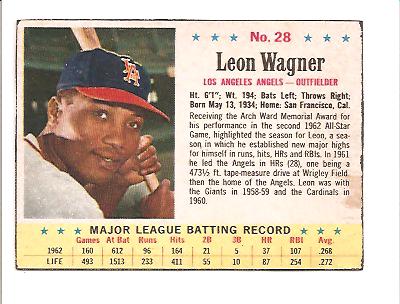 1963 Post #28B L.Wagner (BA: .272)