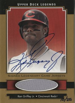 2001 Upper Deck Legends Legendary Game Jersey Autographs Gold #GSJKG Ken Griffey Jr.