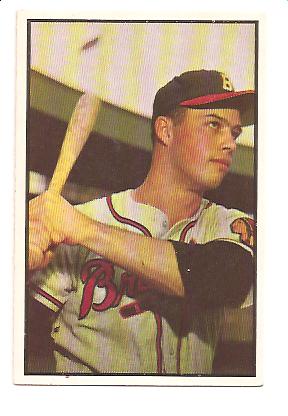 1953 Bowman Color #97 Eddie Mathews
