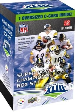 2008 2009 Upper Deck Factory Sealed Commemorative SuperBowl XLIII ( 43 ) Champions Pittsburgh Steelers 51 Card Box Set Includes Super Bowl MVP Santonio Holmes Hines Ward Ben Roethlisberger - In Stock 