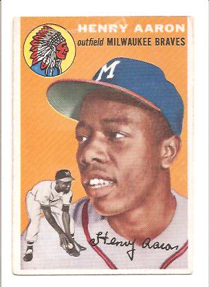 1954 Topps #128 Hank Aaron RC front image