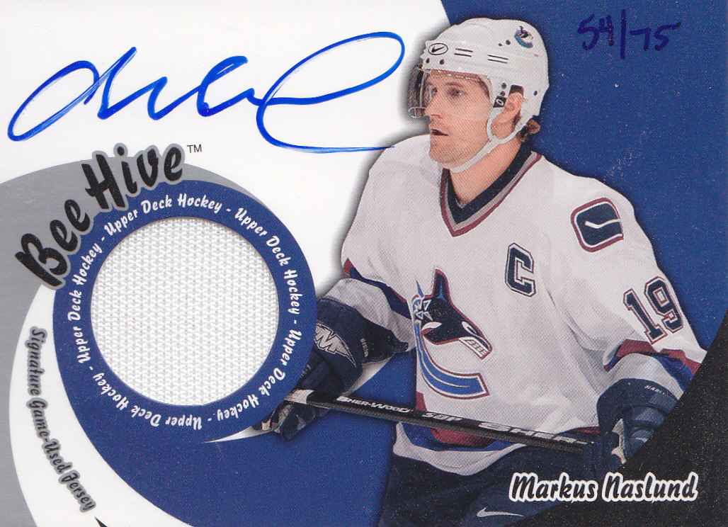 2003-04 Beehive Jersey Autographs #SJ21 Markus Naslund/75