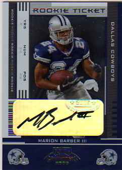2005 Playoff Contenders #152 Marion Barber AU RC