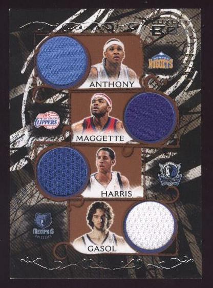 2006-07 Topps Luxury Box Relics Quad Bronze #5 Carmelo Anthony/Corey Maggette/Devin Harris/Pau Gasol