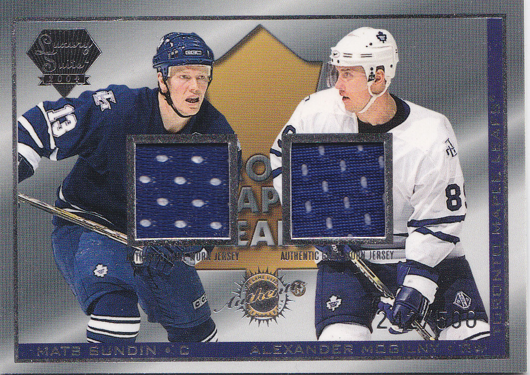 2003-04 Pacific Luxury Suite #48A Mats Sundin JSY/Alexander Mogilny JSY/500