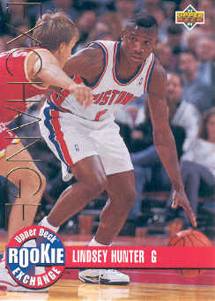 1993-94 Upper Deck Rookie Exchange Gold #RE10 Lindsey Hunter