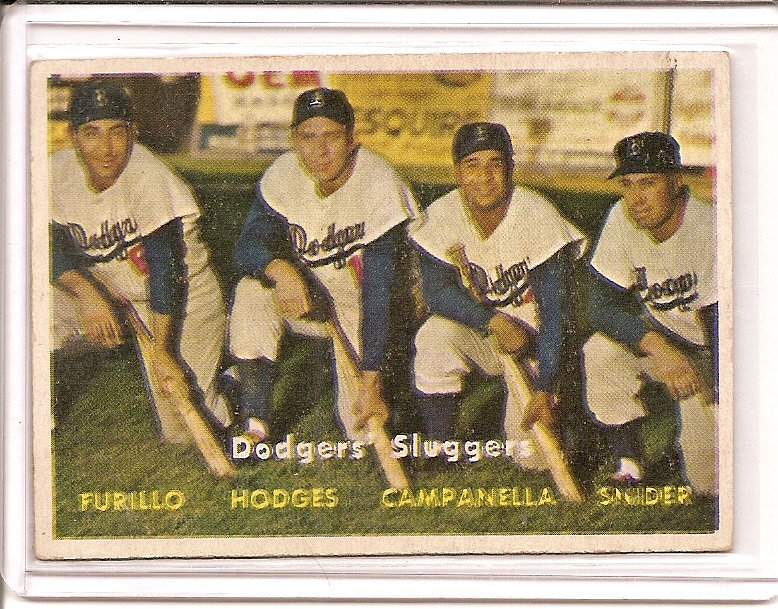 1957 Topps #400 Dodgers Sluggers/Carl Furillo/Gil Hodges/Roy Campanella/Duke Snider