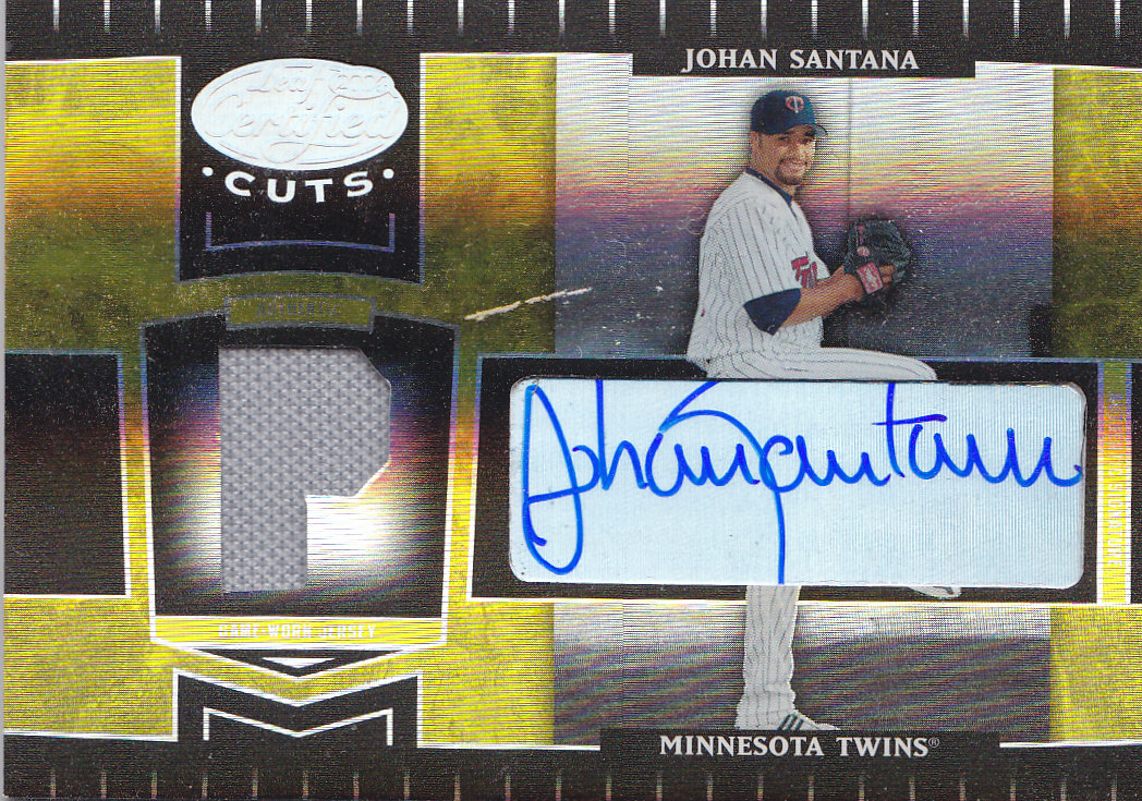 2004 Leaf Certified Cuts Marble Signature Material Gold Position #113 Johan Santana Jsy/50