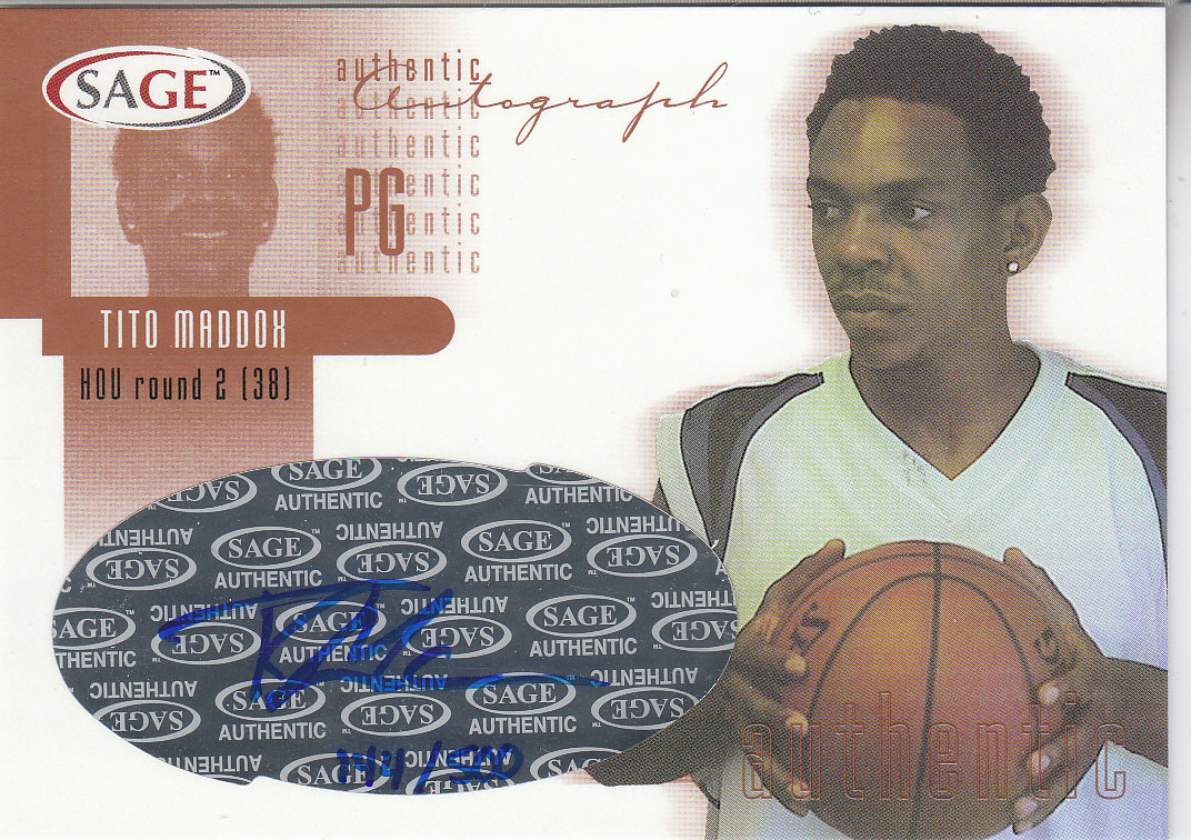 2002 SAGE Autographs Bronze #A20 Tito Maddox/500