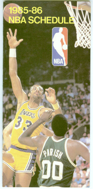 1985-86 NBA Schedule Booklet ~ Kareem Abdul-Jabbar
