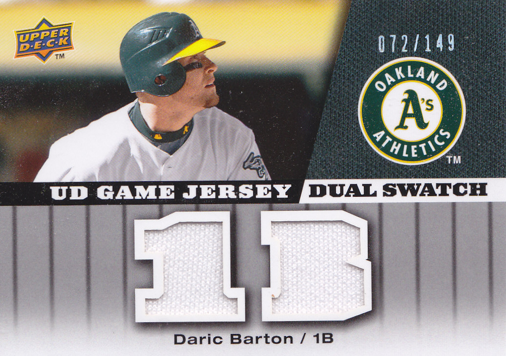 2009 Upper Deck UD Game Jersey Dual #GJDB Daric Barton/149