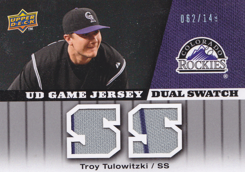 2009 Upper Deck UD Game Jersey Dual #GJTT Troy Tulowitzki/149