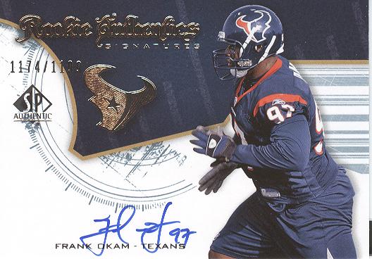 2008 SP Authentic #227 Frank Okam AU RC