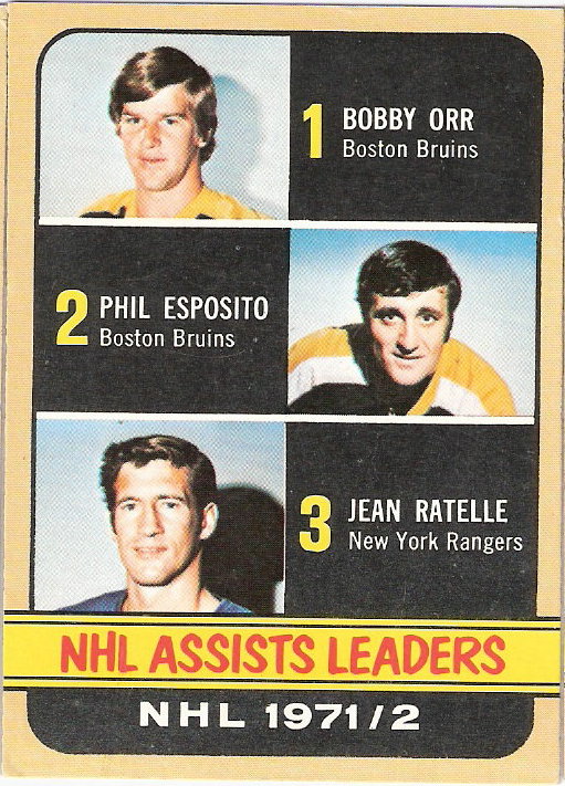 1972-73 Topps #62 Assists Leaders DP/Bobby Orr/Phil Esposito/Jean Ratelle