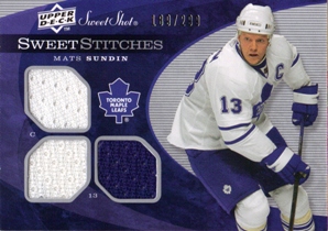 2007-08 Sweet Shot Sweet Stitches Triples #SSTSU Mats Sundin