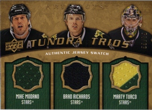 2008-09 Artifacts Tundra Trios Gold #T3MRT Mike Modano/Brad Richards/Marty Turco