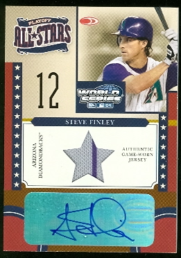 2004 Donruss World Series Playoff All-Stars Signature Material 1 #3 Steve Finley Jsy/100