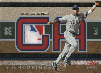 2003 Fleer Genuine Article Insider Game Jersey Tag #AR Alex Rodriguez