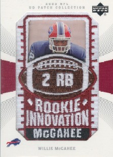 2003 UD Patch Collection #137 Willis McGahee RI RC