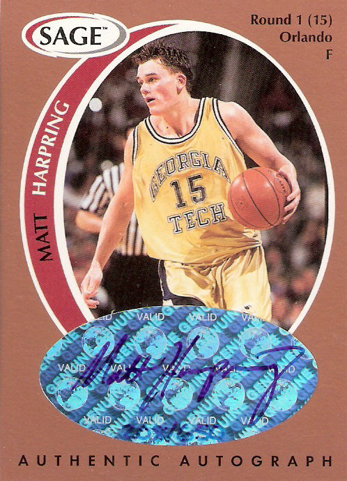 1998 SAGE Autographs Bronze #A17 Matt Harpring/650