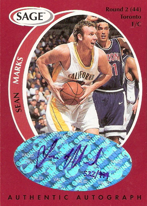 1998 SAGE Autographs #A28 Sean Marks/999