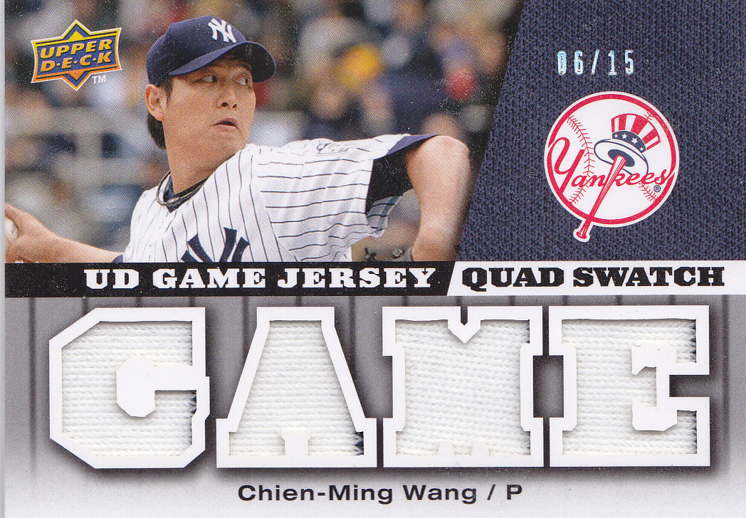 2009 Upper Deck UD Game Jersey Quad #GJCW Chien-Ming Wang/15