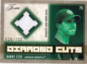 2003 Flair Diamond Cuts Jersey Gold #BZ Barry Zito