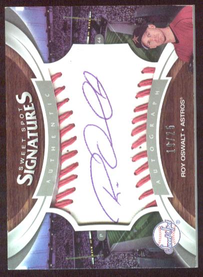2006 Sweet Spot Signatures Red Stitch Blue Ink #125 Roy Oswalt/25