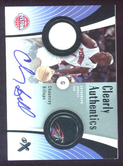 2006-07 E-X Clearly Authentics Jersey Tags Autographs #CABI Chauncey Billups