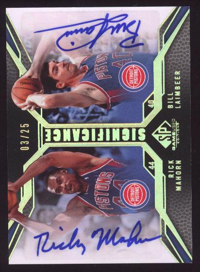 2007-08 SP Game Used SIGnificance Dual #SDLM Rick Mahorn SP/Bill Laimbeer