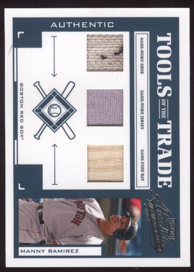 2004 Absolute Memorabilia Tools of the Trade Material Trio #85 Manny Ramirez Sox/25