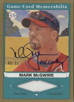 2003 Upper Deck Play Ball Game Used Memorabilia Tier 2 Signatures #MM2 Mark McGwire Jsy