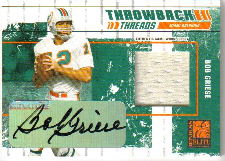 2003 Donruss Elite Throwback Threads Autographs #TT9 Bob Griese