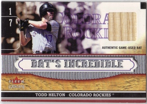 2002 Fleer Genuine Bats Incredible Game Used #1 Todd Helton
