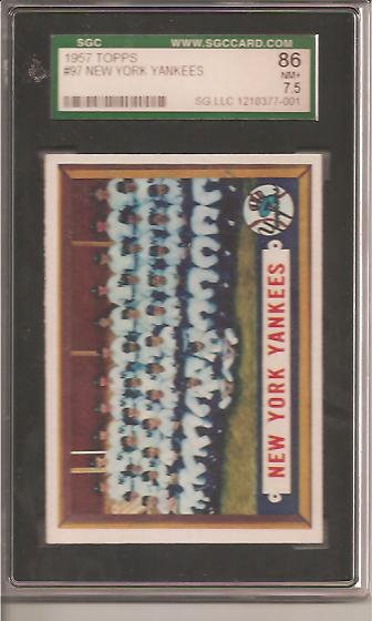 1957 Topps #97 New York Yankees TC