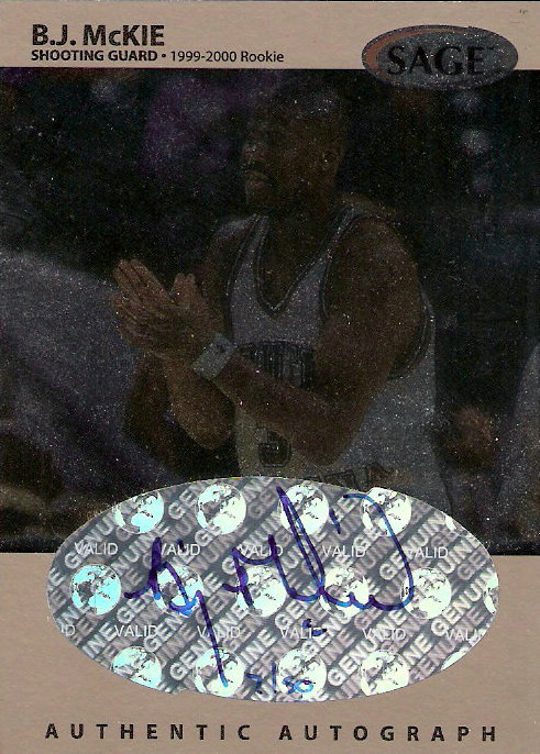 1999 SAGE Autographs Platinum #A35 B.J. McKie/50