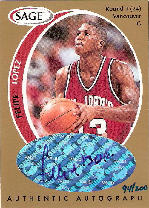 1998 SAGE Autographs Gold #A24 Felipe Lopez/200