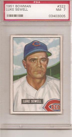 1951 Bowman #322 Luke Sewell MG