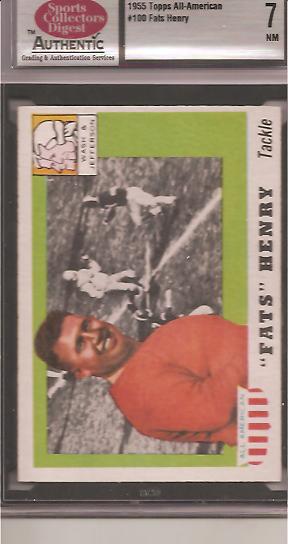 1955 Topps All American #100 Fats Henry SP RC
