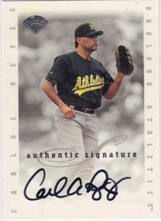 1996 Leaf Signature Extended Autographs #169 Carlos Reyes