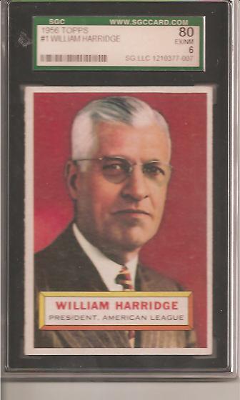 1956 Topps #1 Will Harridge PRES