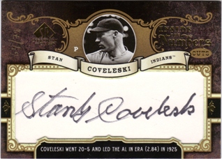 2007 SP Legendary Cuts Inside the Numbers Cuts #SC Stan Coveleski/72