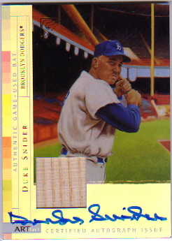 2003 Topps Gallery HOF ARTifact Relics Autographs Artist's Proofs #DS Duke Snider Bat