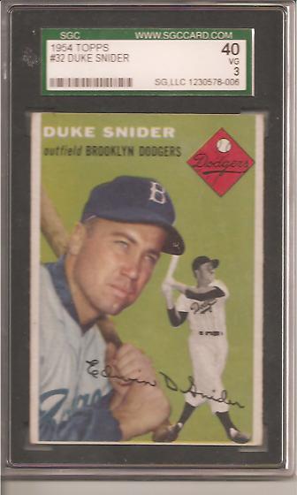 1954 Topps #32 Duke Snider